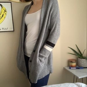 American Eagle Outfitters Gray Varsity Cardigan
